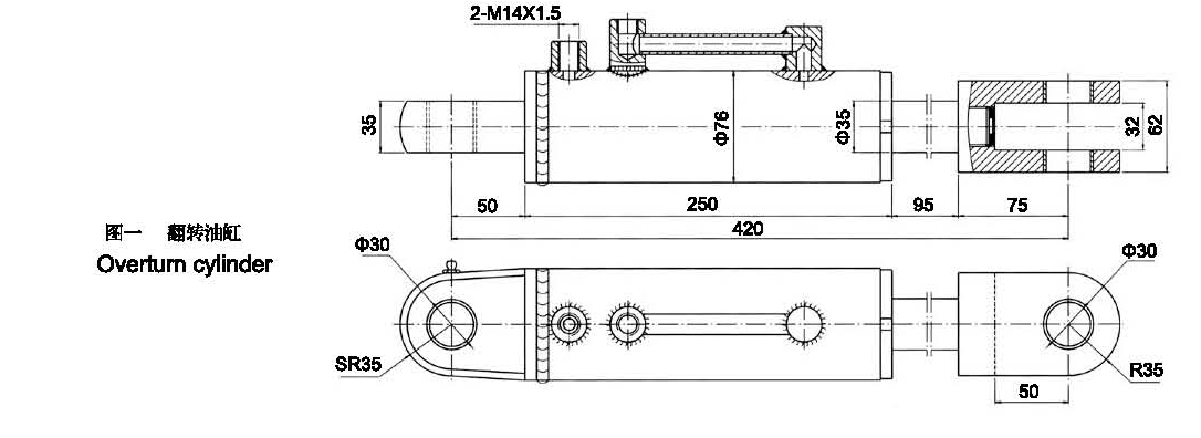 Hydraulic cylinder for Sanitation trucks